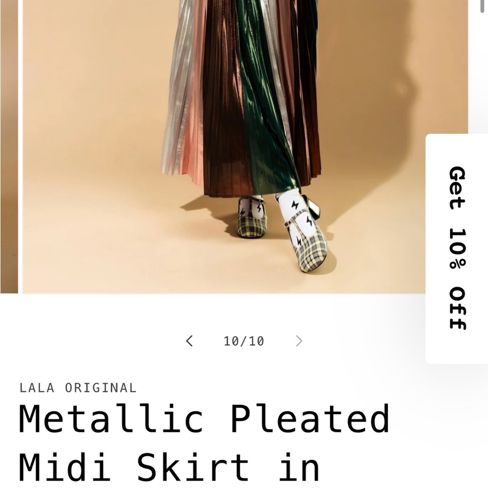 Dressed in LALA Metallic Pleated Maxi Skirt - Picture 4 of 5